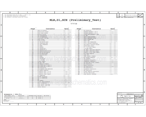 APPLE MACBOOK PRO 13'' RETINA A1425 D1 MLB 820-3190 SCHEMATIC